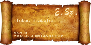 Elekes Szabolcs névjegykártya